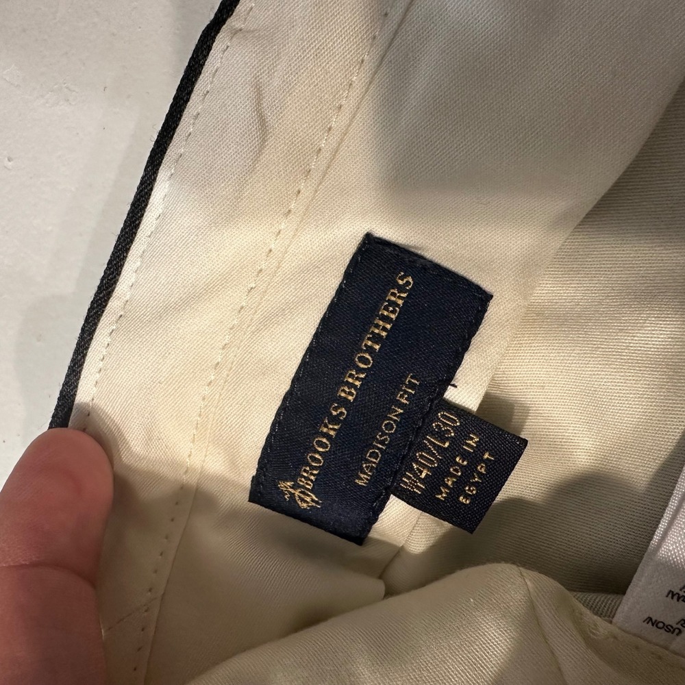 Brooks Brothers Madison Fit Charcoal Grey Wool Blend Dress Pants 40x30 NWT - Picture 7 of 9